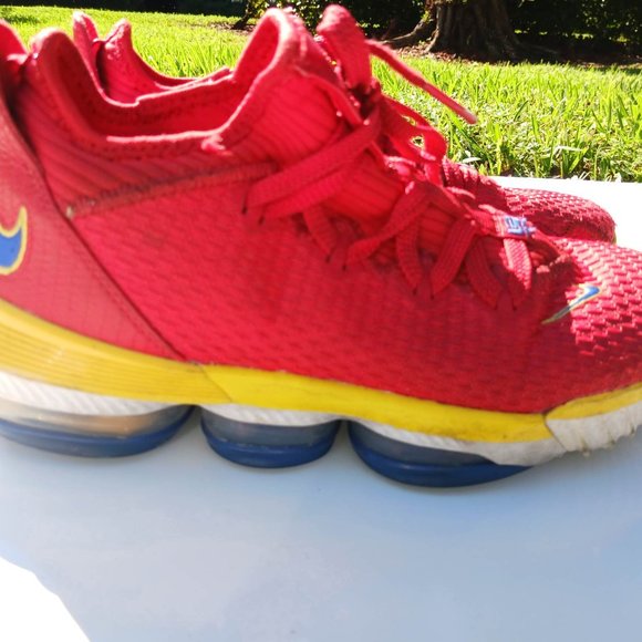 Nike Men's LeBron 16 Low SuperBron Size 8 Red Basketball Shoes Sneakers - Picture 6 of 16
